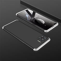 Funda Dura Plastico Rigida Carcasa Mate Frontal y Trasera 360 Grados M01 para Oppo A93 Plata y Negro