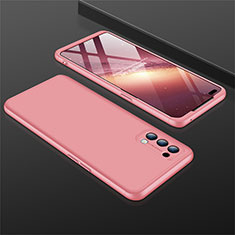 Funda Dura Plastico Rigida Carcasa Mate Frontal y Trasera 360 Grados M01 para Oppo Reno4 4G Oro Rosa