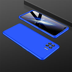 Funda Dura Plastico Rigida Carcasa Mate Frontal y Trasera 360 Grados M01 para Oppo Reno4 Lite Azul