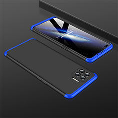 Funda Dura Plastico Rigida Carcasa Mate Frontal y Trasera 360 Grados M01 para Oppo Reno4 Lite Azul y Negro