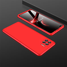 Funda Dura Plastico Rigida Carcasa Mate Frontal y Trasera 360 Grados M01 para Oppo Reno4 Lite Rojo