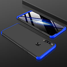 Funda Dura Plastico Rigida Carcasa Mate Frontal y Trasera 360 Grados M01 para Samsung Galaxy A20s Azul y Negro