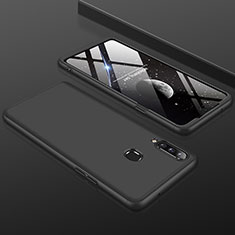 Funda Dura Plastico Rigida Carcasa Mate Frontal y Trasera 360 Grados M01 para Samsung Galaxy A20s Negro