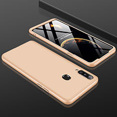 Funda Dura Plastico Rigida Carcasa Mate Frontal y Trasera 360 Grados M01 para Samsung Galaxy A20s Oro