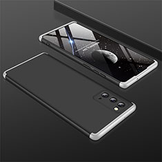 Funda Dura Plastico Rigida Carcasa Mate Frontal y Trasera 360 Grados M01 para Samsung Galaxy Note 20 5G Plata y Negro