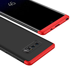 Funda Dura Plastico Rigida Carcasa Mate Frontal y Trasera 360 Grados M01 para Samsung Galaxy Note 8 Duos N950F Rojo y Negro