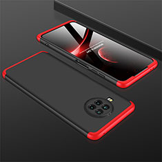 Funda Dura Plastico Rigida Carcasa Mate Frontal y Trasera 360 Grados M01 para Xiaomi Mi 10i 5G Rojo y Negro