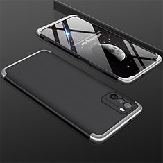 Funda Dura Plastico Rigida Carcasa Mate Frontal y Trasera 360 Grados M01 para Xiaomi Poco M3 Plata y Negro