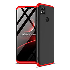 Funda Dura Plastico Rigida Carcasa Mate Frontal y Trasera 360 Grados M01 para Xiaomi Redmi 9C NFC Rojo y Negro