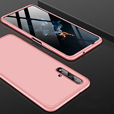 Funda Dura Plastico Rigida Carcasa Mate Frontal y Trasera 360 Grados P01 para Huawei Honor 20S Oro Rosa