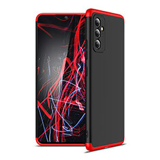 Funda Dura Plastico Rigida Carcasa Mate Frontal y Trasera 360 Grados P01 para Samsung Galaxy A24 4G Rojo y Negro