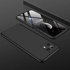Funda Dura Plastico Rigida Carcasa Mate Frontal y Trasera 360 Grados P01 para Xiaomi Mi 11 Lite 5G NE Negro