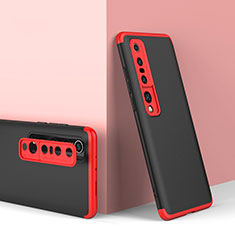 Funda Dura Plastico Rigida Carcasa Mate Frontal y Trasera 360 Grados P02 para Xiaomi Mi 10 Pro Rojo y Negro
