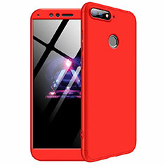 Funda Dura Plastico Rigida Carcasa Mate Frontal y Trasera 360 Grados para Huawei Enjoy 8e Rojo