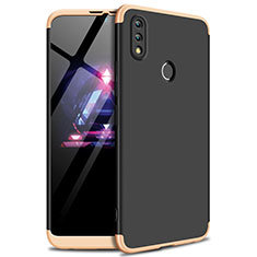 Funda Dura Plastico Rigida Carcasa Mate Frontal y Trasera 360 Grados para Huawei Enjoy Max Oro y Negro