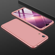 Funda Dura Plastico Rigida Carcasa Mate Frontal y Trasera 360 Grados para Huawei Honor Play 8A Oro Rosa