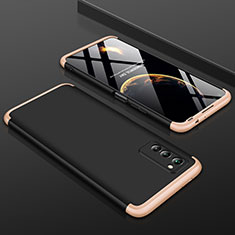 Funda Dura Plastico Rigida Carcasa Mate Frontal y Trasera 360 Grados para Huawei Honor V30 5G Oro y Negro