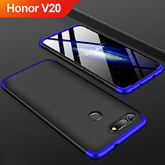 Funda Dura Plastico Rigida Carcasa Mate Frontal y Trasera 360 Grados para Huawei Honor View 20 Azul y Negro