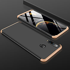 Funda Dura Plastico Rigida Carcasa Mate Frontal y Trasera 360 Grados para Huawei P30 Lite XL Oro y Negro