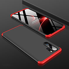 Funda Dura Plastico Rigida Carcasa Mate Frontal y Trasera 360 Grados para Huawei P30 Pro Rojo y Negro