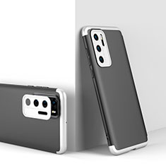 Funda Dura Plastico Rigida Carcasa Mate Frontal y Trasera 360 Grados para Huawei P40 Plata y Negro