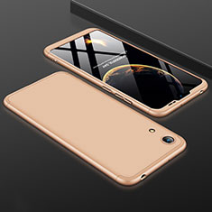 Funda Dura Plastico Rigida Carcasa Mate Frontal y Trasera 360 Grados para Huawei Y6 (2019) Oro