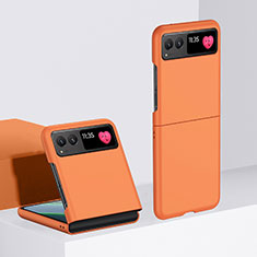 Funda Dura Plastico Rigida Carcasa Mate Frontal y Trasera 360 Grados para Motorola Moto Razr 40 5G Naranja