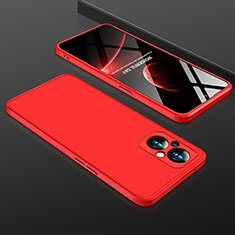 Funda Dura Plastico Rigida Carcasa Mate Frontal y Trasera 360 Grados para OnePlus Nord N20 5G Rojo