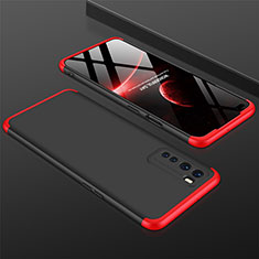 Funda Dura Plastico Rigida Carcasa Mate Frontal y Trasera 360 Grados para OnePlus Nord Rojo y Negro