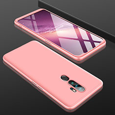 Funda Dura Plastico Rigida Carcasa Mate Frontal y Trasera 360 Grados para Oppo A11 Oro Rosa