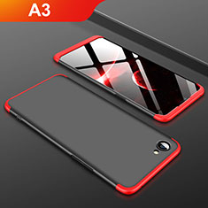 Funda Dura Plastico Rigida Carcasa Mate Frontal y Trasera 360 Grados para Oppo A3 Rojo y Negro