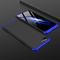 Funda Dura Plastico Rigida Carcasa Mate Frontal y Trasera 360 Grados para Oppo AX5 Azul y Negro