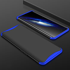 Funda Dura Plastico Rigida Carcasa Mate Frontal y Trasera 360 Grados para Oppo Find X Azul y Negro