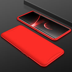 Funda Dura Plastico Rigida Carcasa Mate Frontal y Trasera 360 Grados para Oppo Find X Rojo