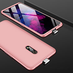 Funda Dura Plastico Rigida Carcasa Mate Frontal y Trasera 360 Grados para Oppo K3 Oro Rosa