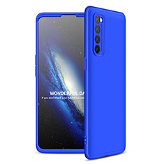 Funda Dura Plastico Rigida Carcasa Mate Frontal y Trasera 360 Grados para Oppo Reno4 Pro 4G Azul