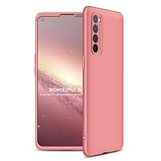 Funda Dura Plastico Rigida Carcasa Mate Frontal y Trasera 360 Grados para Oppo Reno4 Pro 4G Oro Rosa