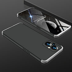 Funda Dura Plastico Rigida Carcasa Mate Frontal y Trasera 360 Grados para Oppo Reno7 Lite 5G Plata