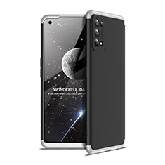 Funda Dura Plastico Rigida Carcasa Mate Frontal y Trasera 360 Grados para Realme 7 Pro Plata y Negro