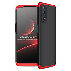 Funda Dura Plastico Rigida Carcasa Mate Frontal y Trasera 360 Grados para Realme Narzo 30 4G Rojo y Negro