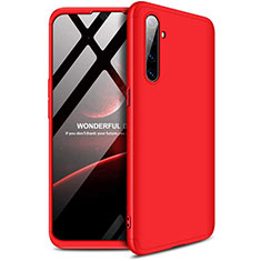 Funda Dura Plastico Rigida Carcasa Mate Frontal y Trasera 360 Grados para Realme XT Rojo