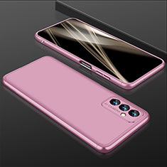 Funda Dura Plastico Rigida Carcasa Mate Frontal y Trasera 360 Grados para Samsung Galaxy A34 5G Oro Rosa