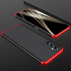 Funda Dura Plastico Rigida Carcasa Mate Frontal y Trasera 360 Grados para Samsung Galaxy A34 5G Rojo y Negro