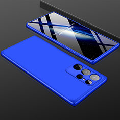 Funda Dura Plastico Rigida Carcasa Mate Frontal y Trasera 360 Grados para Samsung Galaxy S21 Ultra 5G Azul