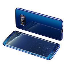 Funda Dura Plastico Rigida Carcasa Mate Frontal y Trasera 360 Grados para Samsung Galaxy S8 Plus Azul