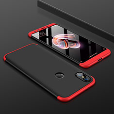 Funda Dura Plastico Rigida Carcasa Mate Frontal y Trasera 360 Grados para Xiaomi Mi 6X Rojo y Negro