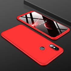 Funda Dura Plastico Rigida Carcasa Mate Frontal y Trasera 360 Grados para Xiaomi Mi 8 Rojo