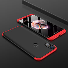 Funda Dura Plastico Rigida Carcasa Mate Frontal y Trasera 360 Grados para Xiaomi Mi A2 Rojo y Negro
