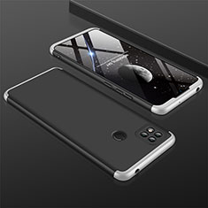 Funda Dura Plastico Rigida Carcasa Mate Frontal y Trasera 360 Grados para Xiaomi Redmi 9C Plata y Negro