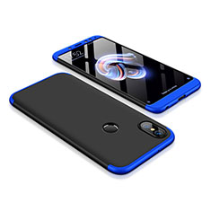 Funda Dura Plastico Rigida Carcasa Mate Frontal y Trasera 360 Grados para Xiaomi Redmi Note 5 AI Dual Camera Azul y Negro